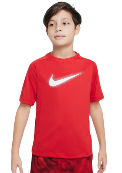 T-shirt pour garçons Nike Dri-Fit Multi+ Top - university red/white