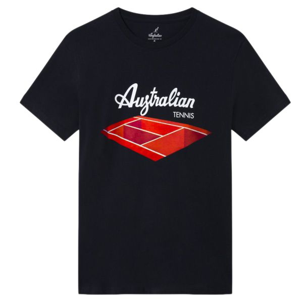 Herren Tennis-T-Shirt Australian Jersey T-Shirt with Print - blu navy