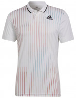 Herren Tennispoloshirt Adidas Melbourne Polo M - white/legacy burgundy/sky rush