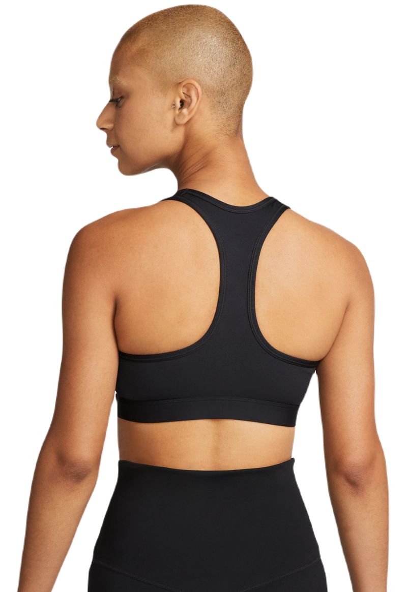 Nike Women's Swoosh Logo Non-Padded Sports Bra - Black/White