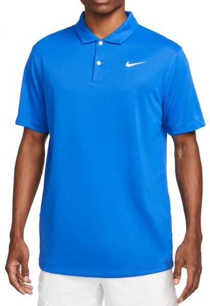 Herren Tennispoloshirt Nike Men's Court Dri-Fit Solid Polo - Blau, Weiß
