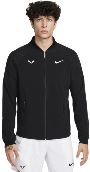 Herren Tennissweatshirt Nike Court Dri-Fit Rafa Jacket - black/white