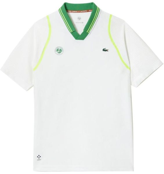 Pánské tenisové polo tričko Lacoste Sport Roland Garros Edition Logo Polo Shirt - white