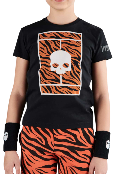 Camiseta de manga larga para niño Hydrogen Tennis Court Cotton T-Shirt - black/orange tiger
