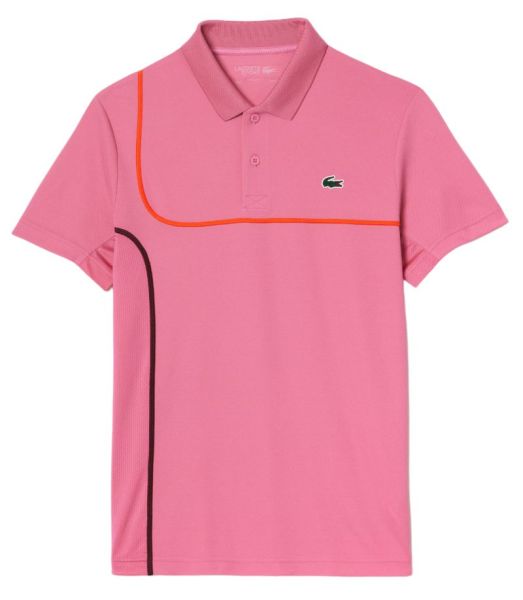 Herren Tennispoloshirt Lacoste Sport Tennis Piped Technical Piqué - Rosa