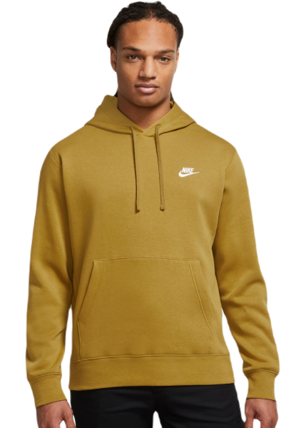 Męska bluza tenisowa Nike Sportswear Club Fleece Pullover Hoodie - bronzine/bronzine/white