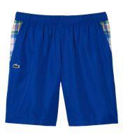 Herren Tennisshorts Lacoste Tennis Checked Colourblock Shorts - blue/white