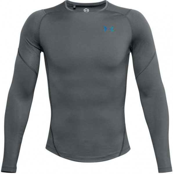 Herren Tennis-Langarm-T-Shirt Under Armour Rush Heatgear 2.0 Comp LS - grey