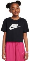 Majica kratkih rukava za djevojčice Nike Kids Sportswear Cropped - Crni