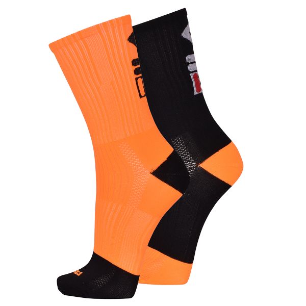 Zokni Fila Running Socks 2P - black/orange fluo