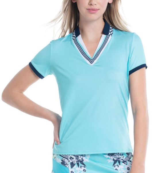 Tenisa T-krekls sievietēm Lucky in Love Cool Urbana Geo Mod Notch Short Sleeve - cool
