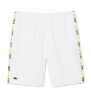 Férfi tenisz rövidnadrág Lacoste Sportsuit Logo Stripe Tennis Shorts - white/green
