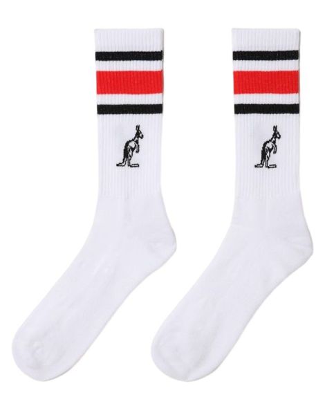 Skarpety tenisowe Australian Cotton Socks With Stripes 1P - Biały, Czarny, Czerwony