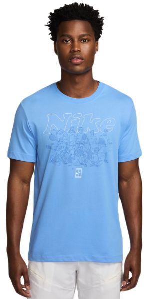 Herren Tennis-T-Shirt Nike Court Dri-Fit Printed T-Shirt - university blue