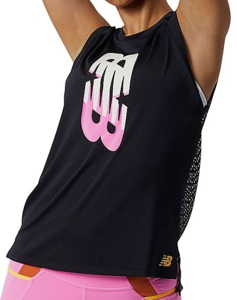 Naiste tennisetopp New Balance Relentless Fashion Sweat Tank - black