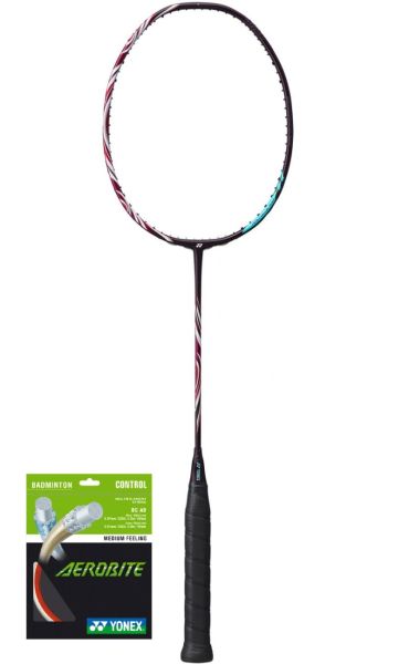 Badminton-Schläger Yonex Astrox 100 ZZ - kurenai + Tennis-Saiten