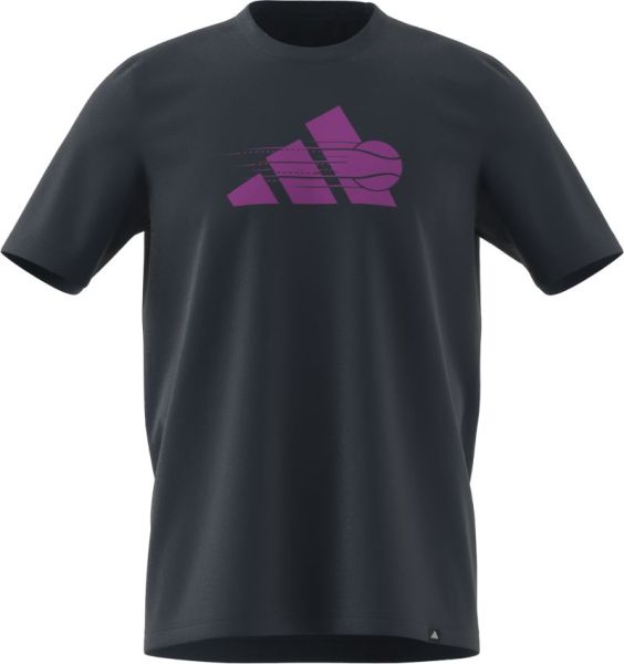 Ανδρικά Μπλουζάκι Adidas Graphic 3-Stripes Tennis - Μαύρος