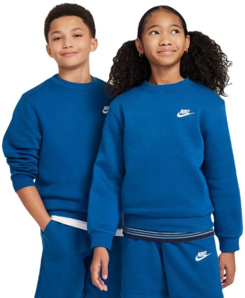 Tüdrukute džemper Nike Kids Sportswear Club Fleece Hoodie - court blue/white