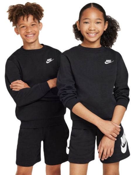 Lány pulóver Nike Kids Sportswear Club Fleece Hoodie - black/white
