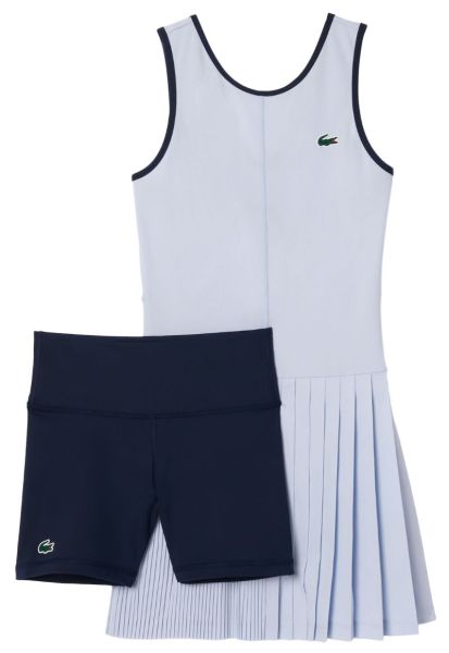 Damen Tenniskleid Lacoste Ultra-Dry Stretch Tennis Dress And Shorts - Blau