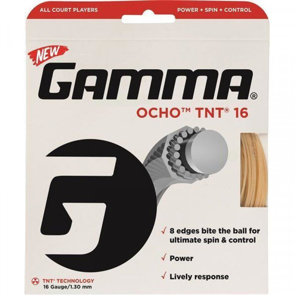 Tenisz húr Gamma Ocho TNT (12 m) - natural