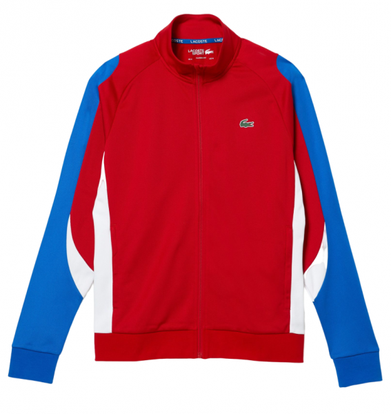 Herren Tennissweatshirt Lacoste SPORT Classic Fit Zip Tennis Sweatshirt - red/blue/white
