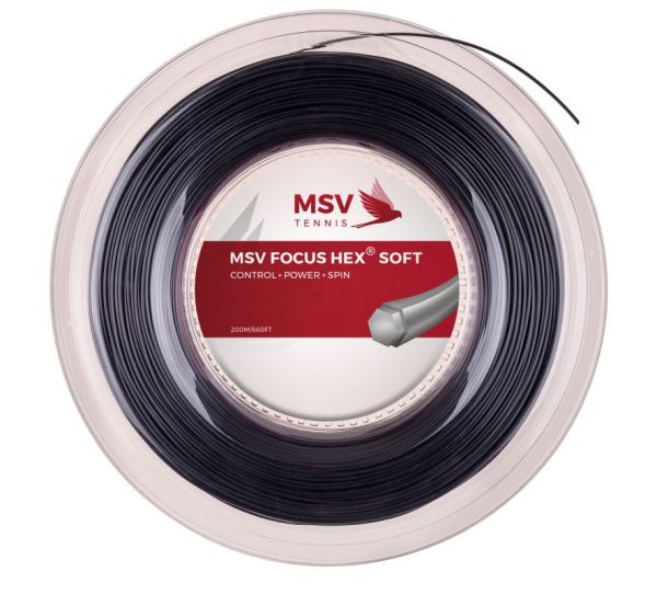 Cordaje de tenis MSV Focus Hex Soft (200 m) - black