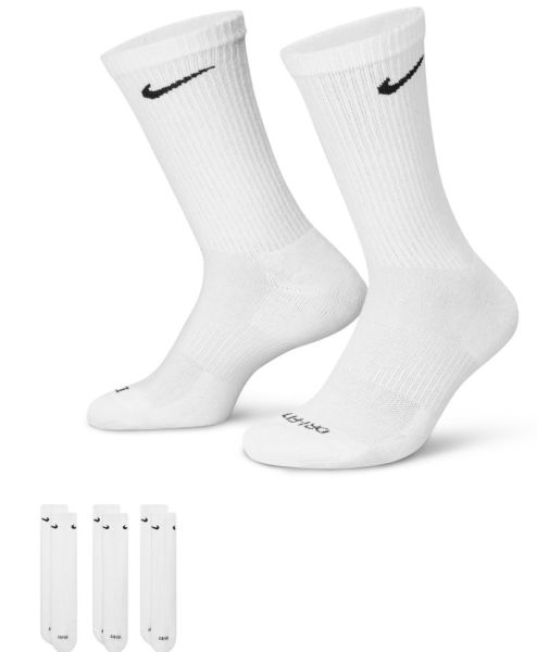 Zokni Nike Everyday Plus Cushioned Training Crew Socks 3P - white/black