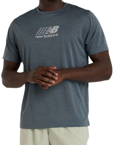 Męski t-shirt New Balance Athletics Run Reflective Graphic - Szary