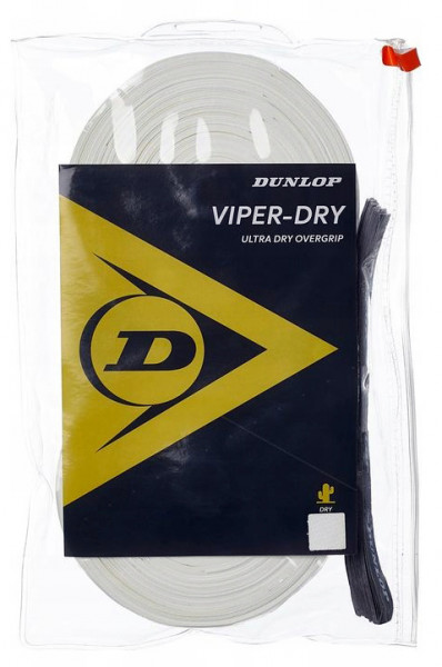 Tenisa overgripu Dunlop Viper-Dry 30P - white