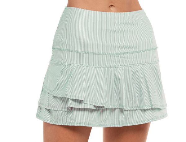 Damen Tennisrock Lucky in Love Avant Garde 1.0 Long Architect Stripe Skirt - sage