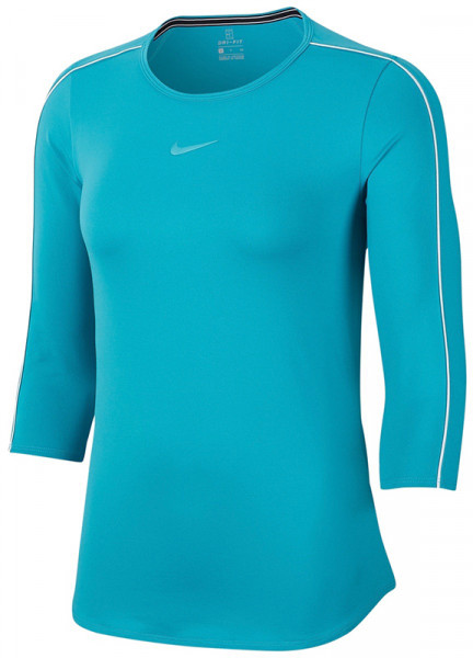  Nike Court Women 3/4 Sleeve Top - teal nebula/white/white/teal nebula