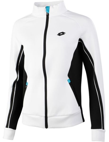 Női tenisz pulóver Lotto Squadra W II Jacket - bright white/all black