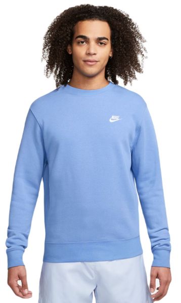 Herren Tennissweatshirt Nike Swoosh Club Crew - polar/white