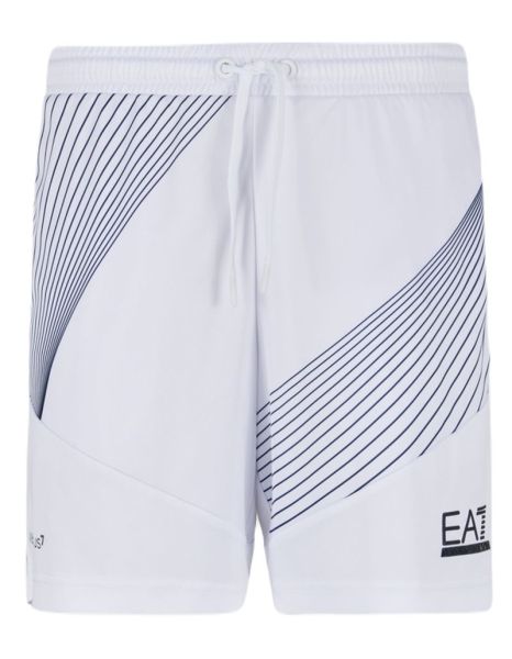 Herren Tennisshorts EA7 Man Jersey Shorts - white