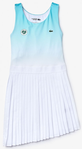  Lacoste Women's Micro Piqué Polo Dress - turquoise/white