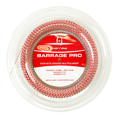 Naciąg do squasha Harrow Barrage Pro 18G (110 m) - white/red