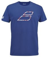 Herren Tennis-T-Shirt Babolat Exercise Big Flag Tee Men - sodalite blue