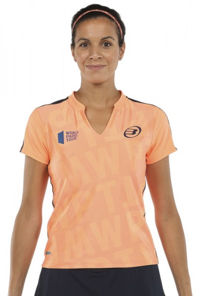 Tenisa T-krekls sievietēm Bullpadel Yacopi Polo Woman - naranja fluor