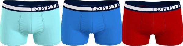 Boxeri sport bărbați Tommy Hilfiger Trunk Print 3P - aqua glow/hydrangea blue/halo