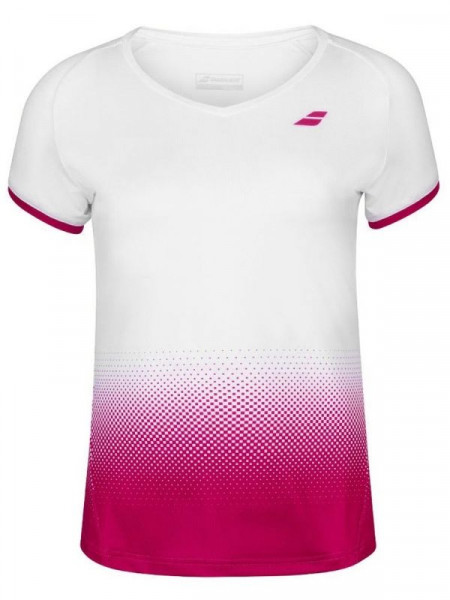  Babolat Compete Cap Sleeve Top Girl - white/vivacious red