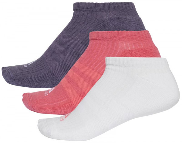  Adidas 3-Stripes Performance No Show - 3 pary/white/white/violet/pink