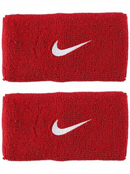 Handgelenk Frottee Nike Swoosh Double-Wide Wristbands - varsity red/white