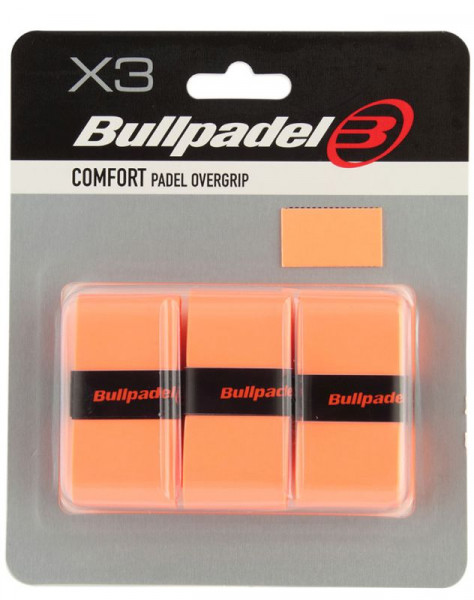 Owijki zewnętrzne Bullpadel Comfort Padel Overgrip GB 1200 3P - naranja fluor