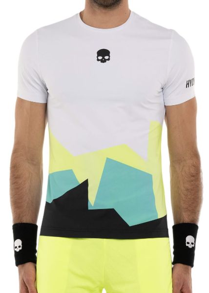 T-krekls vīriešiem Hydrogen Mountains Tech T-shirt - white/yellow fluo/green/black