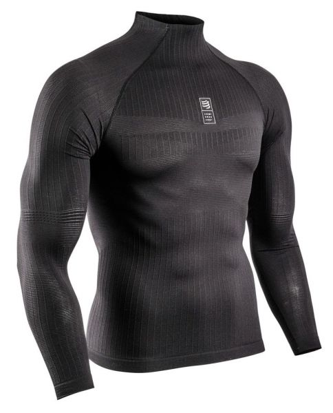 Muška kompresijska odjeća Compressport 3D Thermo 110g LS Tshirt - black