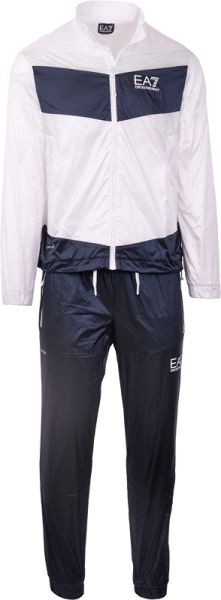 Muška teniska trenerka EA7 Man Woven Tracksuit - white/navy blue