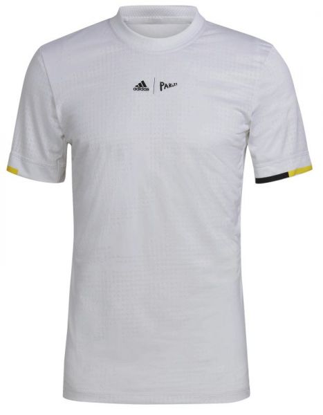 Men's T-shirt Adidas London Freelift T-Shirt - white/impact yellow