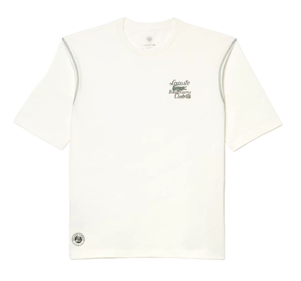 Ανδρικά Μπλουζάκι Lacoste Sport Roland Garros Club Edition Logo T-Shirt - white