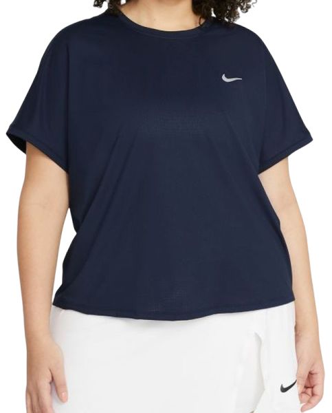 Damen T-Shirt Nike Court Dri-Fit Victory Top SS Plus Line W - obsidian/white